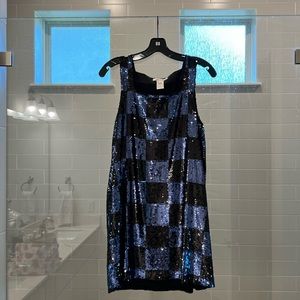 Alice + Olivia checkered sequin dress